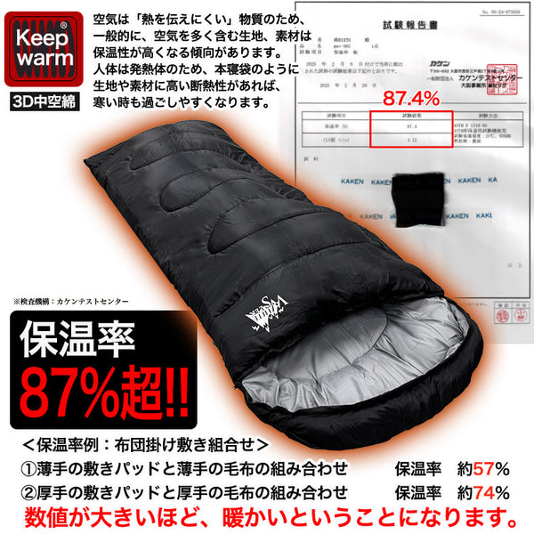 【最上位最新モデル】寝袋 シュラフ 2400g ４シーズン アウトドア